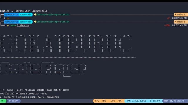 CLI Bash Radio Player - Linux Terminal fzf and mpv смотреть онлайн
