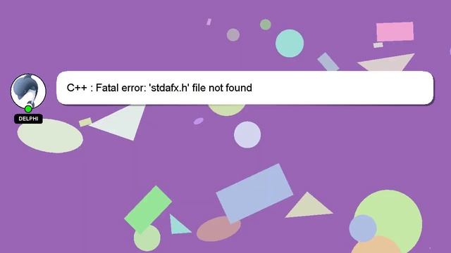 C++ : Fatal error: 'stdafx.h' file not found смотреть онлайн