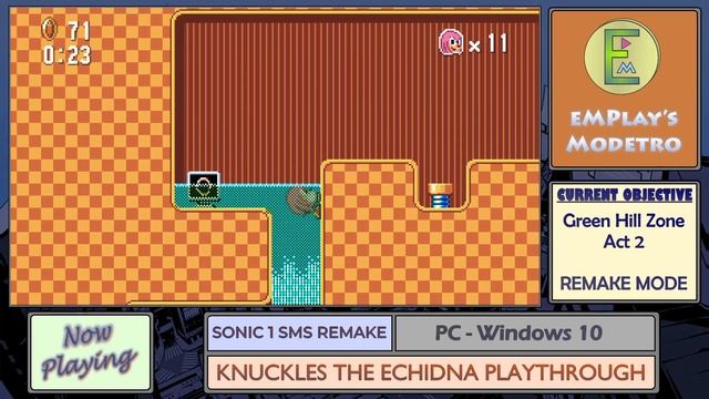 Sonic 1 SMS Remake - PC - Knuckles (1.0.G Remake Mode) - #2 - Green Hill Zone: Act 2 смотреть онлайн