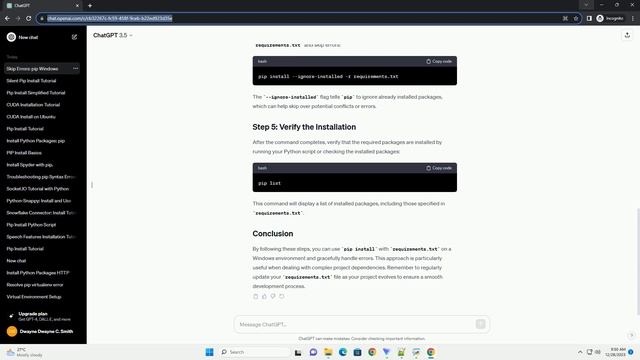 pip install requirements txt skip errors windows смотреть онлайн