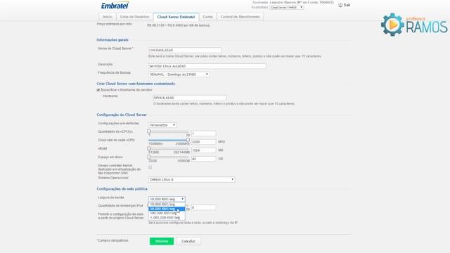 🌎 Como criar uma Máquina Virtual no Cloud da Embratel - VM Linux Debian смотреть онлайн