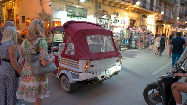 Palermo, Sicily Evening Walking Tour - 4K60fps With Captions