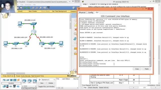 2.2.4.4 - 6.2.4.4 Packet Tracer - Configuring IPv6 Static and Default Routes смотреть онлайн
