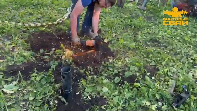 Винтовые сваи под качели. Сад Блонье, Смоленск. #винтовыесваи #смоленск #строительство