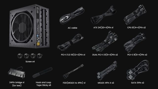 Vetroo 1000w power supply with dual PCIE5.0 ports смотреть онлайн