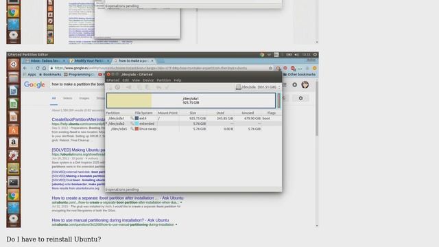 Resize root partition in GParted смотреть онлайн