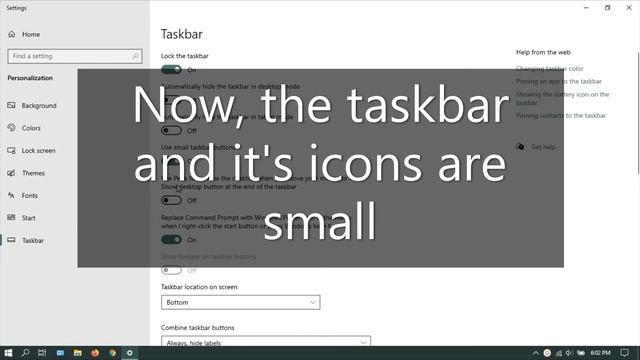 How To Use Small Taskbar Buttons In Windows 10 смотреть онлайн