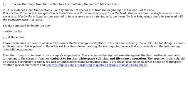 Unix & Linux: ed command: Delete from line 1 until the first blank line (2 Solutions!!) смотреть онлайн
