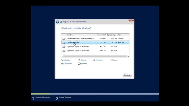 Curso de Windows Server 2016 - Particionar unidades de disco en instalación смотреть онлайн