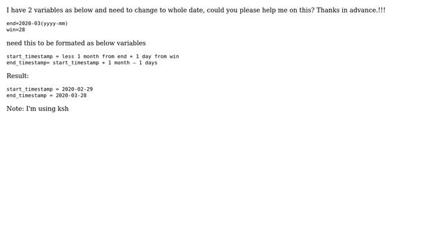 Unix & Linux: Date formation from variables смотреть онлайн