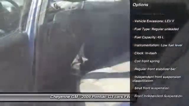 2009 Pontiac G3 Melfort Saskatchewan 15190A