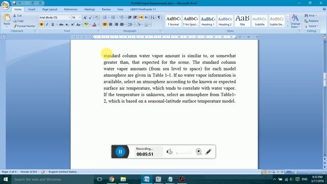 Atmospheric Correction Using  Module FLAASH In ENVI