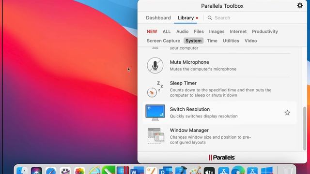Parallels Toolbox for Mac - Switch Resolution смотреть онлайн