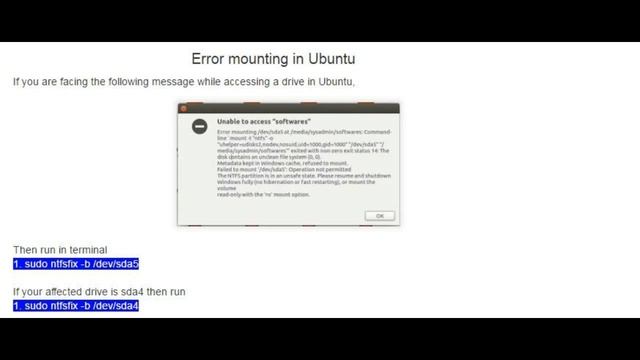 Error mounting in Ubuntu | How to fix error mounting in Ubuntu смотреть онлайн
