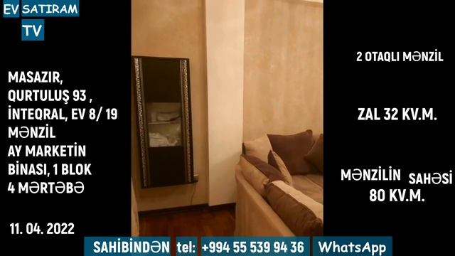 SAHİBİNDƏN! 055 539 94 36/ 2 OTAQLI EV SATIRAM! QURTULUŞ 93 də/Недвижимость в Баку / EV SATIRAM TV смотреть онлайн