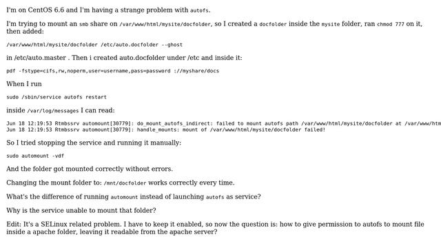 autofs 'failed to mount autofs path' as service but not manually (selinux) (2 Solutions!!) смотреть онлайн
