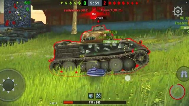 Красивая дуэль на #КВ-2 в Wot Blitz. смотреть онлайн
