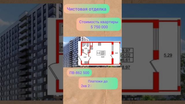 Студия с балконом и чистовой отделкой Ипотека траншами СПб #купитьквартируСПб смотреть онлайн
