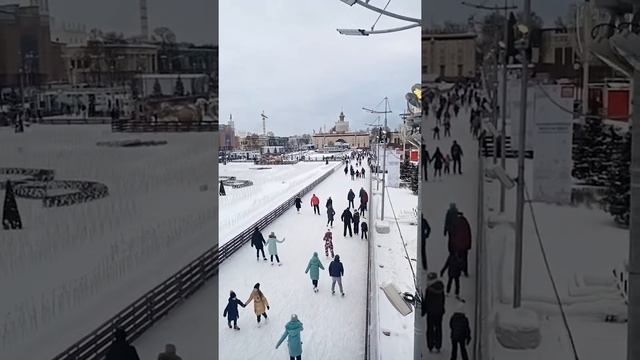 ВДНХ 03.01.2021 Самый большой каток в Москве.👍 смотреть онлайн