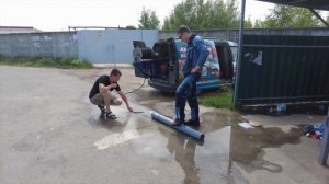 Как прочистить  трубу от бетона|| В канализации залили бетон