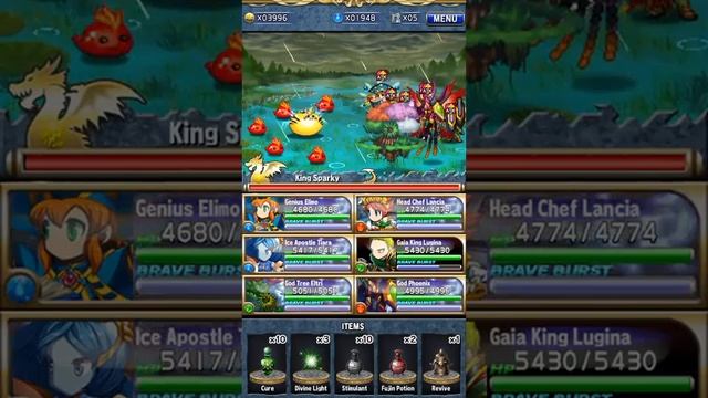 5 Healers Vs. Thunder Turnout Lv. 1 - [Brave Frontier Global]