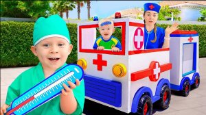 Wheels On The Ambulance Kids Stories with Oliver and Mom
