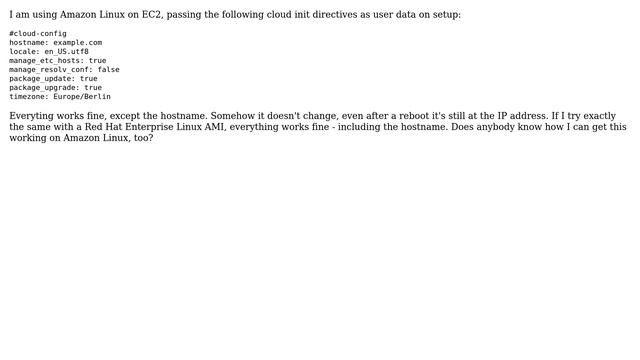 DevOps & SysAdmins: How do I change the hostname on Amazon Linux on startup? смотреть онлайн