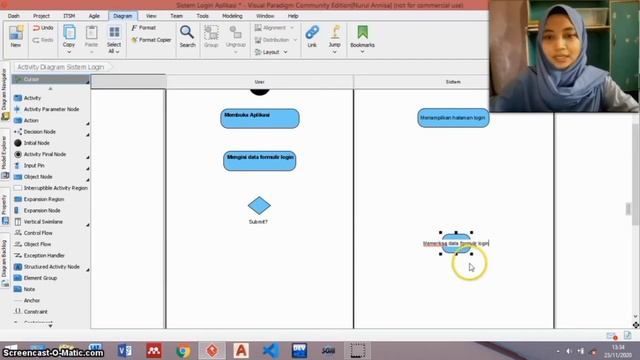Visual Paradigm || Activity Diagram - Sistem Login Aplikasi смотреть онлайн
