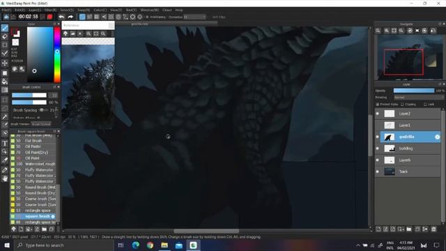 Medibang Paint Pro speed paint: Godzilla (360p) смотреть онлайн