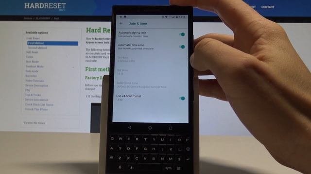 How to Set Date and Time in BLACKBERRY Key2 - Change Time Settings смотреть онлайн