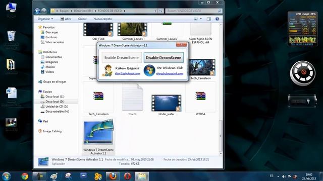como descargar DreamScene para Windows 7 смотреть онлайн