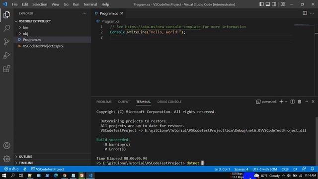 C# & .NET Core with VS Code Tutorials | Powershell | Terminal смотреть онлайн