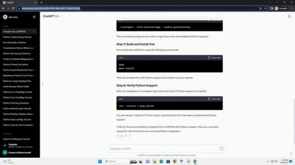 compiling vim on msys2 with python support