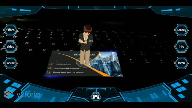 Augmented Reality Business Card Or CV Card Concept