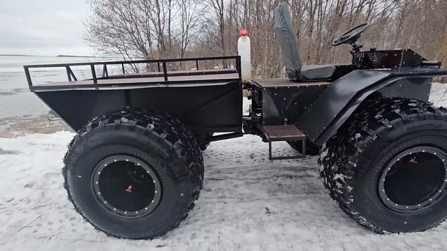 Испытания нового вездехода с двигателем Kubota 1105 и колёсами Авторос смотреть онлайн