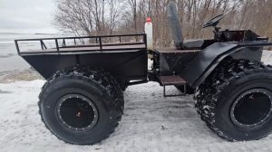 Испытания нового вездехода с двигателем Kubota 1105 и колёсами Авторос