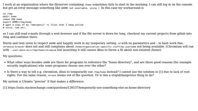 Unix & Linux: How do programs detect home directory (other than $HOME)? смотреть онлайн