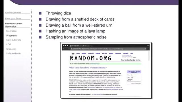 IEE 475: Lecture E1 (2019-09-26) - Random Number Generation [slides with audio overlay] смотреть онлайн
