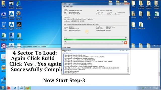 How to convert windows 7,8 & 10 ISO image and Make Window Bootable CD or DVD Step 2 & 3. смотреть онлайн