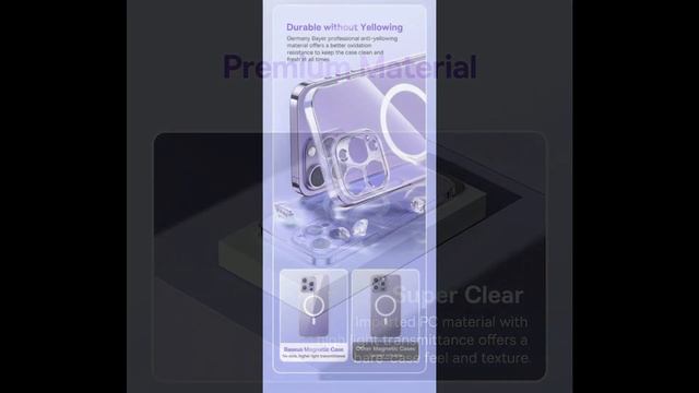 Baseus Transparent Magnetic Phone Case for iPhone 14 13 12 11 Pro Max смотреть онлайн