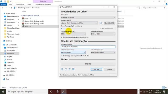 Ubuntu 20.04 LTS - Pendrive de Boot para Instalação. смотреть онлайн