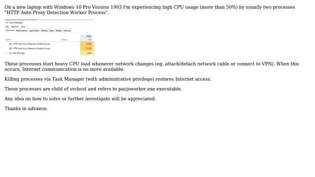 HTTP Auto Proxy Detection Worker Process high CPU usage смотреть онлайн