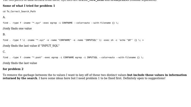 Unix & Linux: find files with .xyz extension but only return records when two terms are found смотреть онлайн