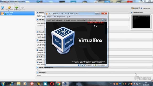Instalación de Ubuntu 10.04 en una máquina virtual con Virtual Box смотреть онлайн