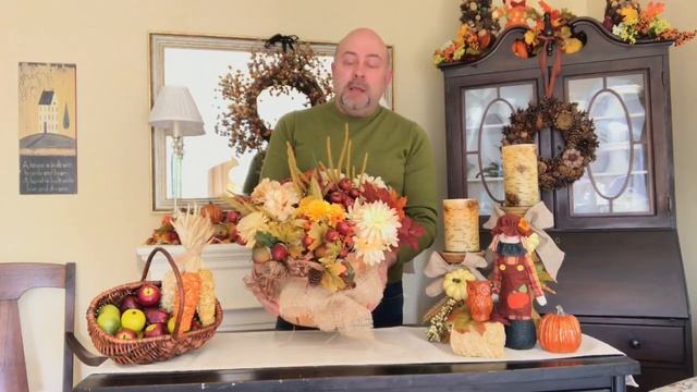 DIY Fall Floral Arrangement Using Dollar Tree Flowers & Thrifted Apple Basket || 4 Weeks of Fall смотреть онлайн