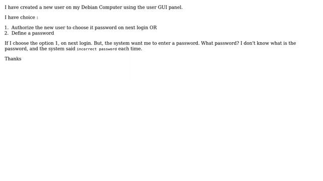 Debian 8 : New user can't choose password смотреть онлайн
