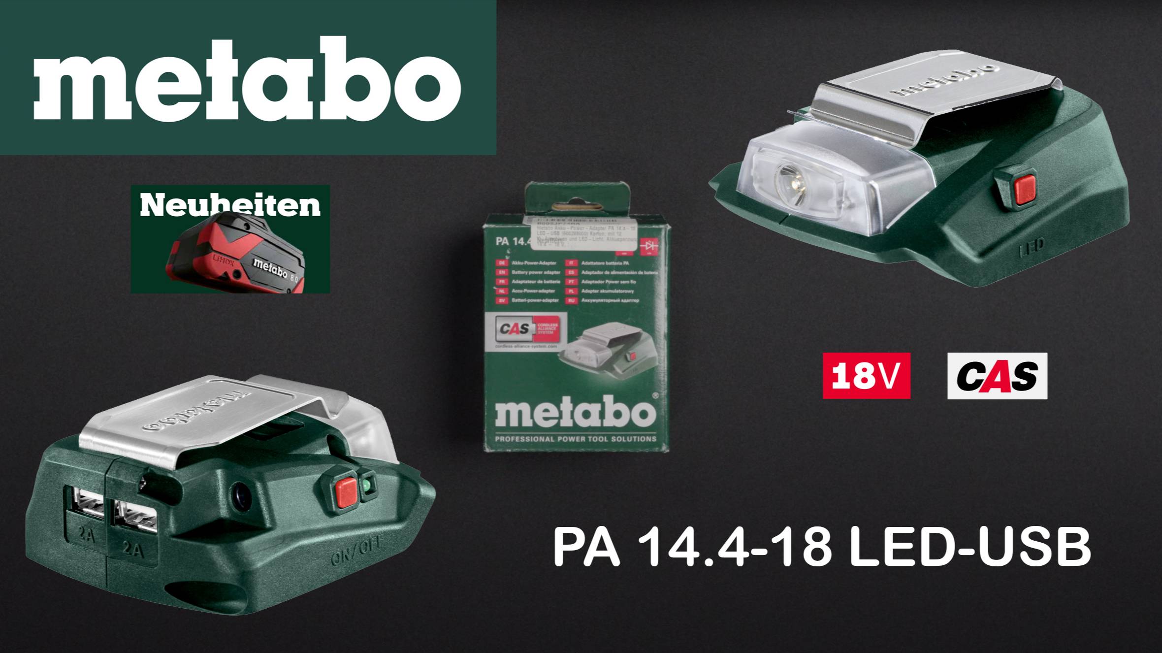 METABO PA 14.4-18 LED-USB (600288000) Akku-Power-Adapter