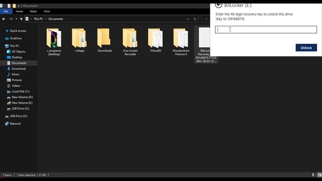How to unlock a locked drive by bit locker using recovery key | Tamil | windows 10 смотреть онлайн