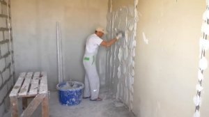 Работа с гипсовой штукатуркой. Штукатурим стены. Все этапы!
