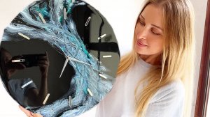 Черный часы из эпоксидной смолы. Resin Art.